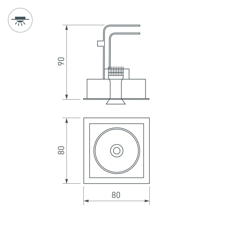 Светильник CL-SIMPLE-S80x80-9W Day4000 (WH, 45 deg) (arlight, IP20 Металл, 3 года)