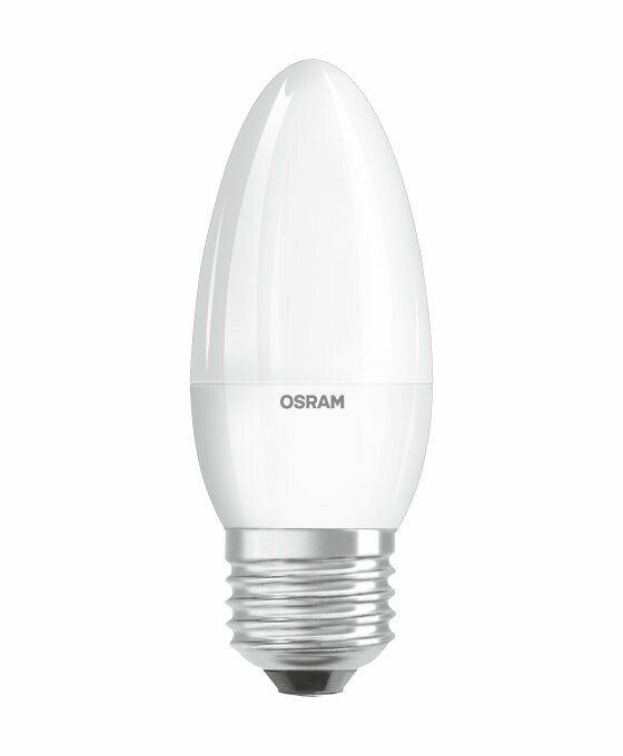 Лампа светодиод. (LED) Свеча Е27  6.5Вт 550лм 4000К 230В матов. Osram