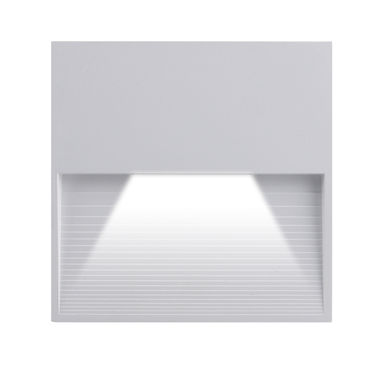 Светильник фасадный (LED) 3Вт 100лм 4000K IP65 стены/ступени квад. бел. 230В Jazzway