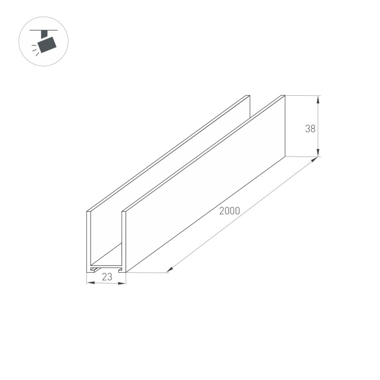 Трек MAG-TRACK-2538-2000 (BK) (arlight, IP20 Металл, 3 года)