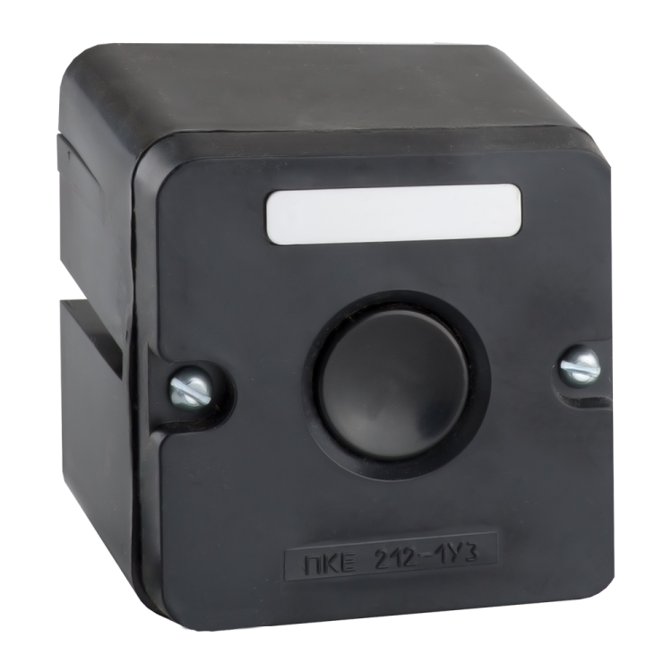 Пост кнопочный ПКЕ 212-1-У3-IP40-КЭАЗ 10А (черная кнопка)